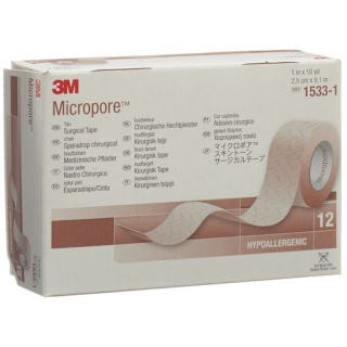 3M Micropore roll pansement sans distributeur 25mmx9.14m couleur peau