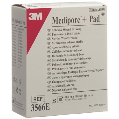 ម៉ាក 3m medpore™ + បន្ទះរបួស 10x10cm 5x5.5cm 25pcs