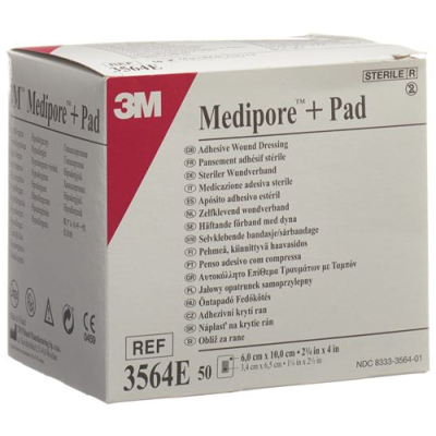 3m medipore ™ mærke + pude 6x10cm sårpude 3,4x6,5cm 50 stk.