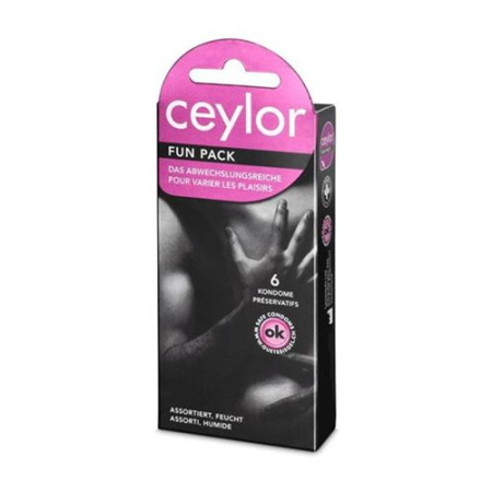 Preservativos Ceylor Funpack com reservatório 6 peças