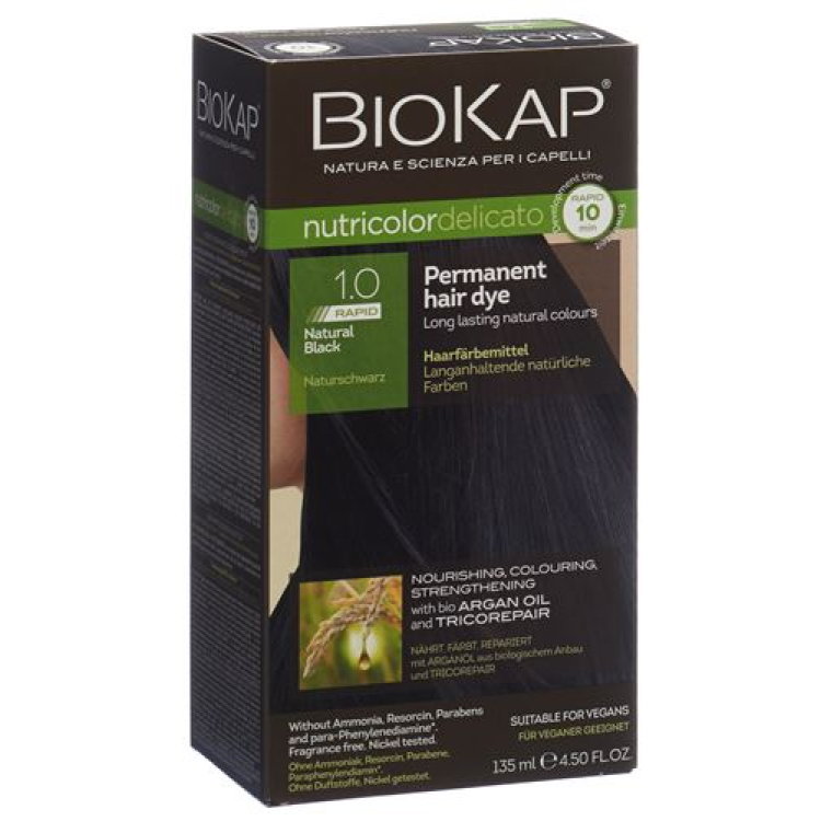 BIOKAP Nutricolor Delicato Rapid Natural Black 135 ml