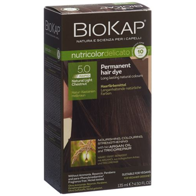 BIOKAP Nutricolor Delicato Rapid natural chestnut Light Brown 135 ml