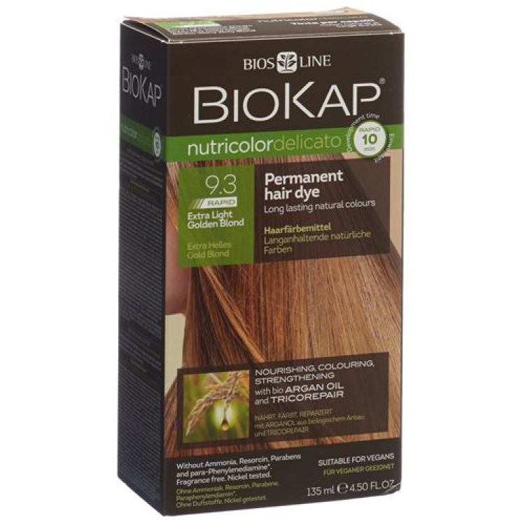 BIOKAP Nutricolor Delicato Rapid Extra Light Gold Blond 135 ml