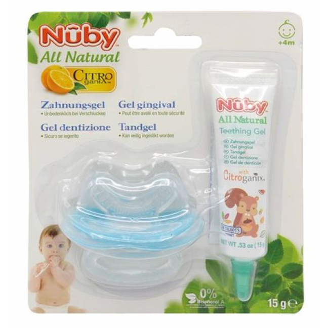 Nuby All Naturals teething gel with teething nuggi 15 g