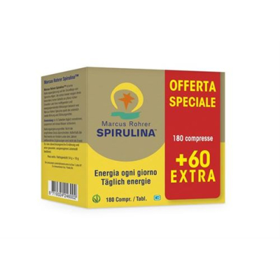 Marcus rohrer spirulina tablets 180 pieces + 60 pieces free glasfl