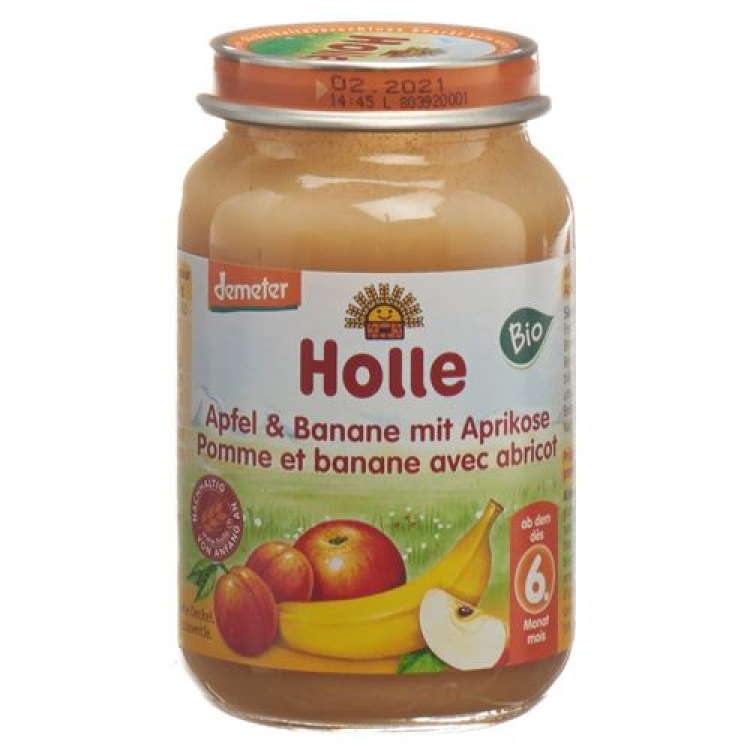 Holle appel & banaan met abrikoos demeter bio 190 g