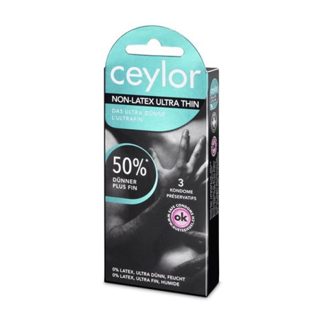 Ультратонкі безлатексні презервативи Ceylor 3 шт