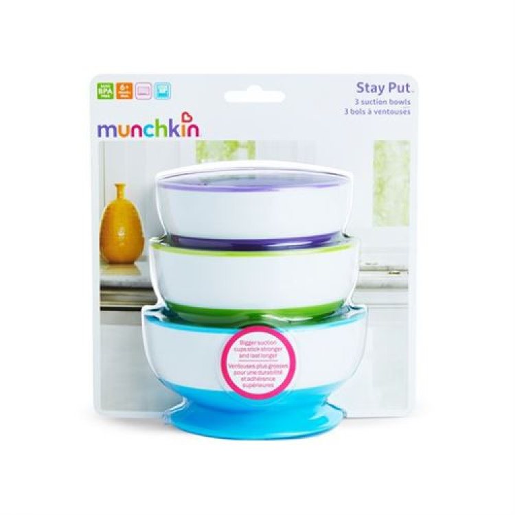 Munchkin bowls with suction cup 3 pcs