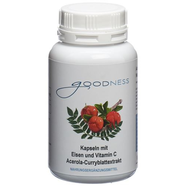 Goodness iron with vitamin C capsules made from natural raw materials