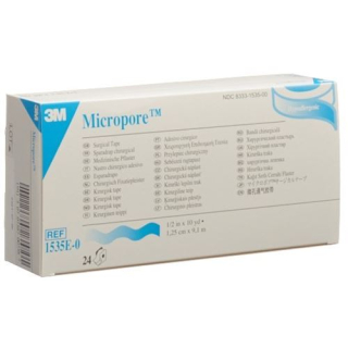 ផ្លូវដើរតួនាទី 3M Micropore ជាមួយ dispenser 12mmx9.14m ពណ៌ស 24pcs