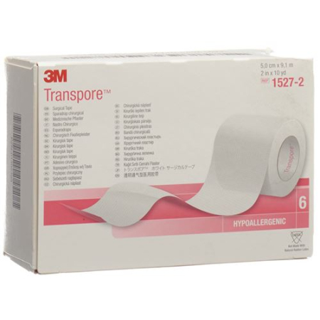 3M Transpore roll plaster 50mmx9.14m transparent 6 pcs