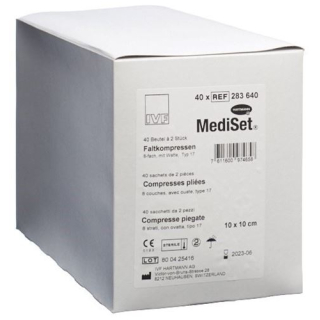 Kompresy składane Mediset IVF typ bawełna 17 10x10cm 8 razy sterylne 40