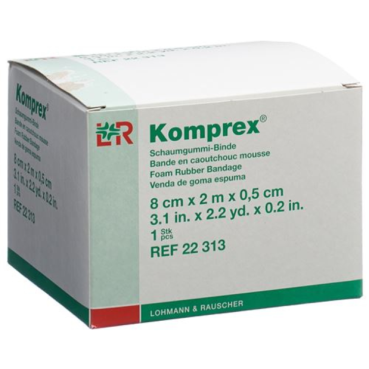 Komprex フォーム包帯 0.5cm 8cmx2m ホワイト