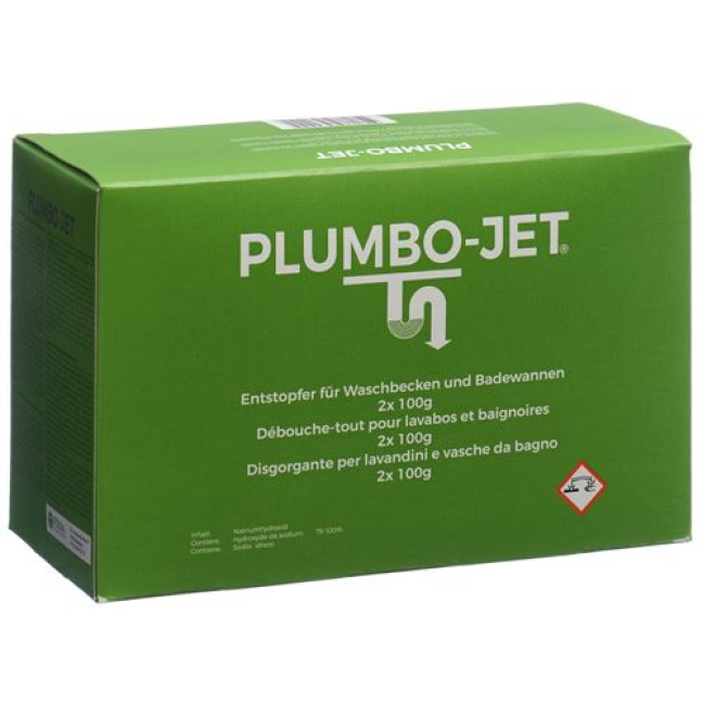 Препарат за почистване на канали Plumbo Jet 2 х 100гр