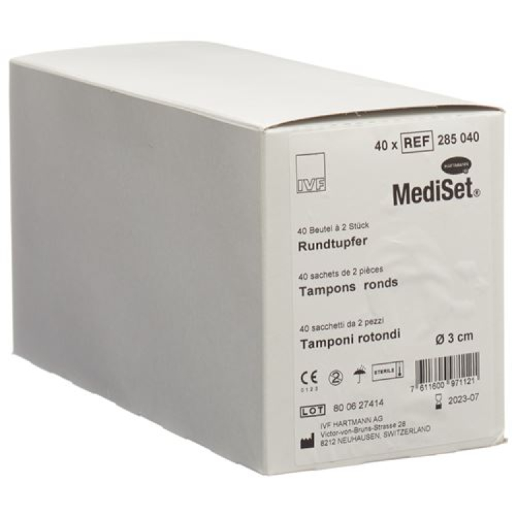 Mediset дөңгелек жағынды 3см стерильді 40 Батальон 2 дана