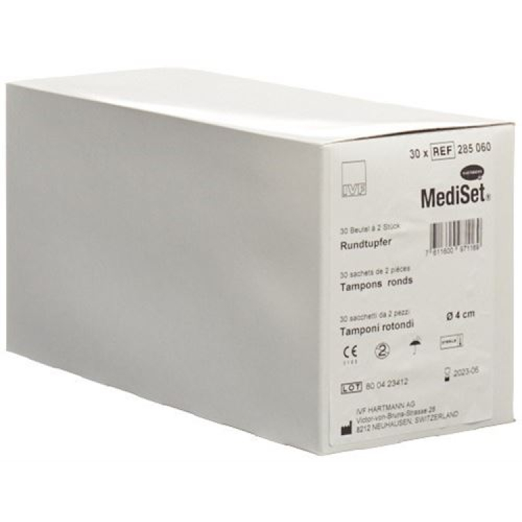 Mediset swab bulat 4cm steril 30 Batalyon 2 pcs