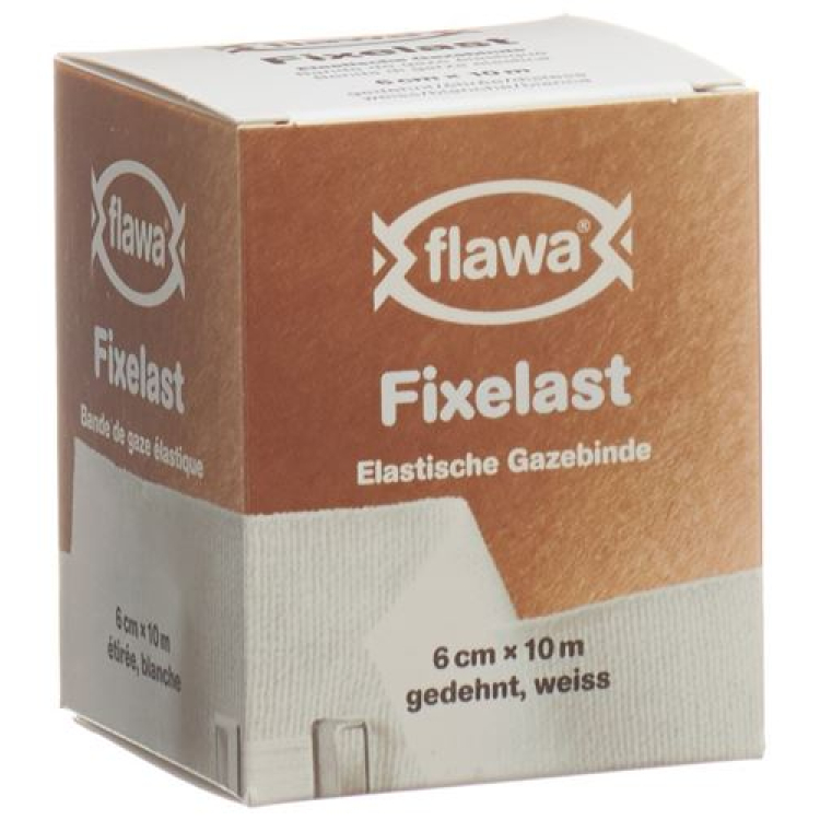 FLAWA FIXELAST gázový obväz 10mx6cm biela krabička