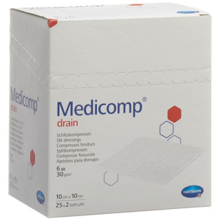 Medicomp viemäri 10x10cm steriili 25 Pataljoona 2 kpl