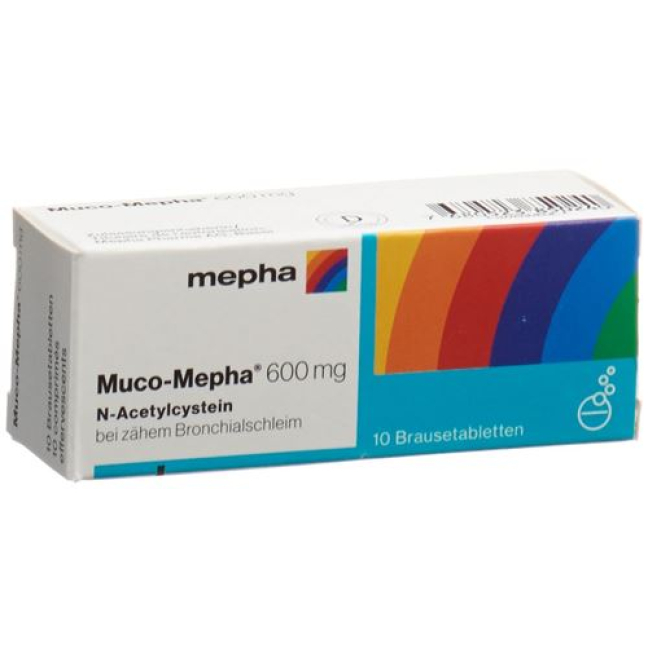 Muco Mepha 600 mg 10 effervescent tablets