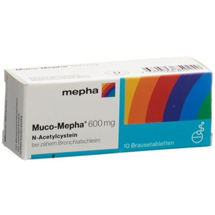 Muco Mepha 600 mg 10 effervescent tablets