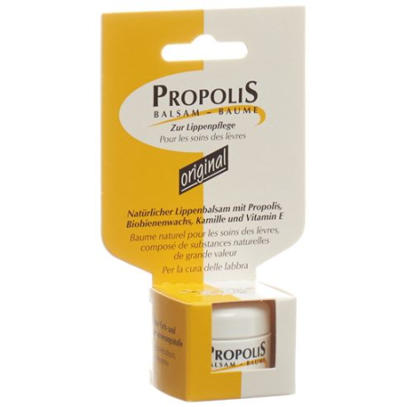 Propolis Balm 5 ml - Lip Balm with Propolis, Organic Beeswax, Chamomile and Vitamin E