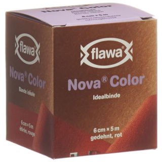 FLAWA NOVA COLOR Idealbandage 6cmx5m röd (gammal)