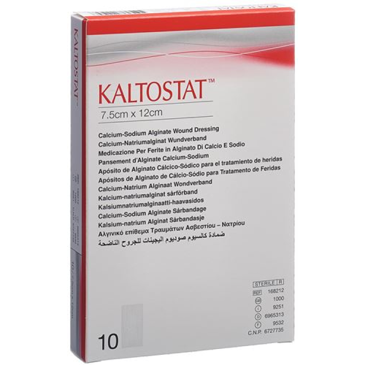 KALTOSTAT kompres 7,5x12cm steril 10 pcs