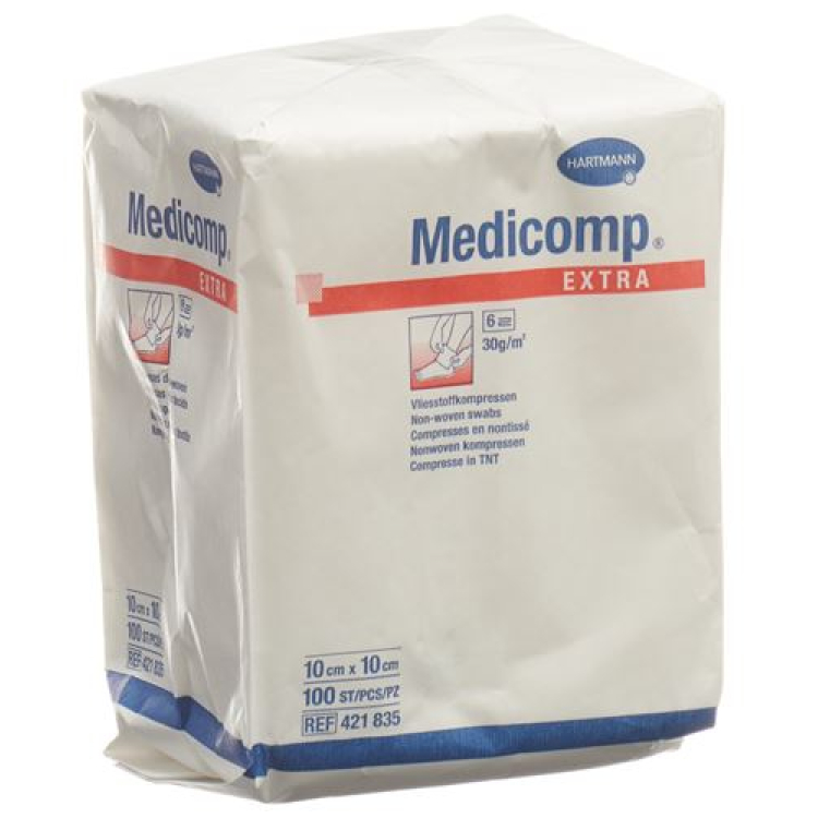 Medicomp EXTRA פליס קומפר 10x10cm n st 100 יח'