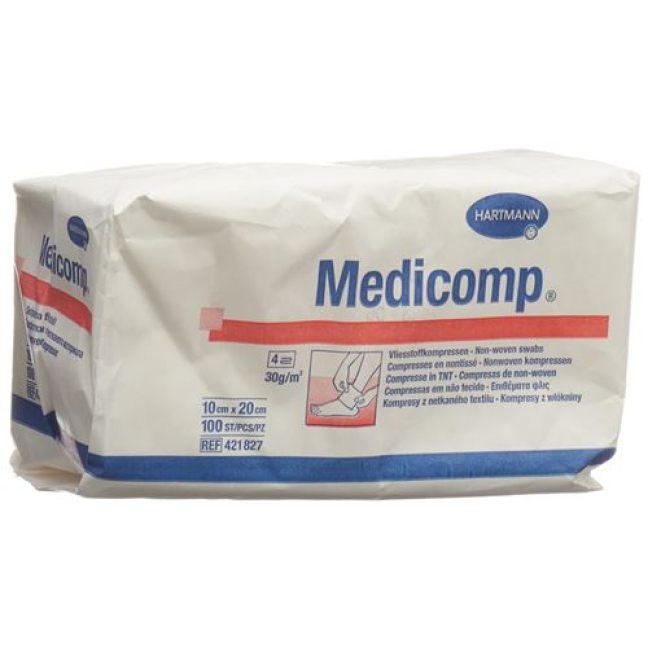 Medicomp Vlieskompr 10x20cm n st 100 pcs