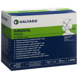 Halyard surgical masks sosoft white type ii disp 50 pcs