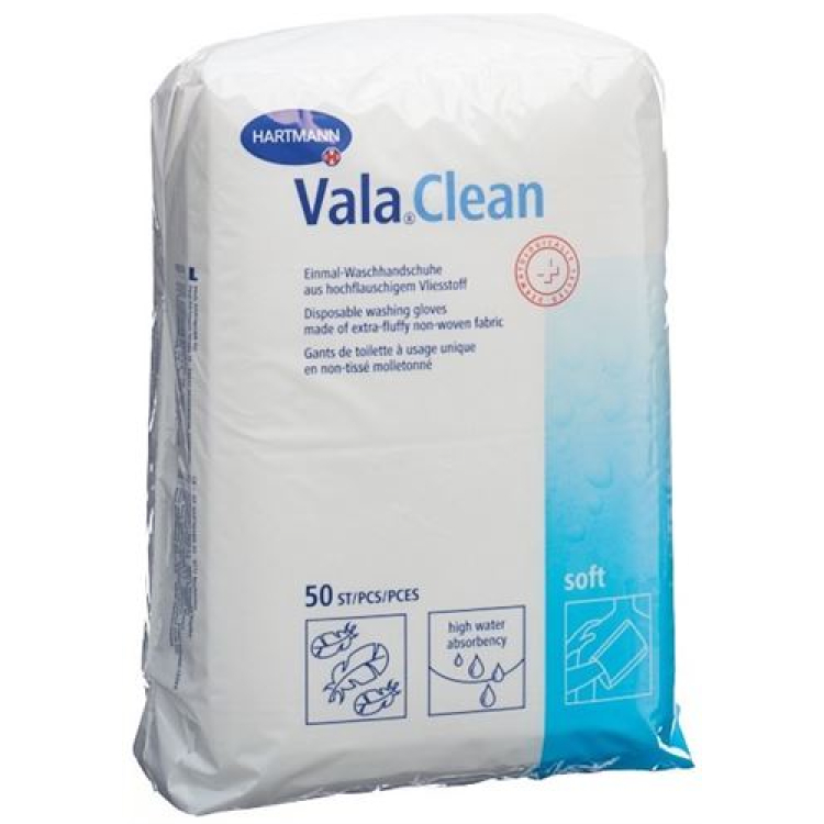 ValaClean Soft jednokratna rukavica za pranje 15,5x22,5 cm 50 kom