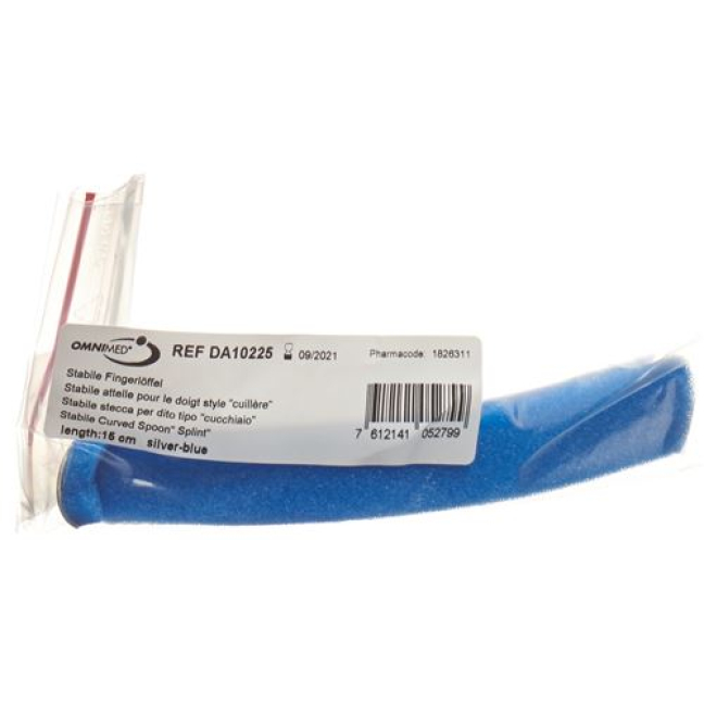 Cuchara de dedo OMNIMED DALCO 15cm plata azul