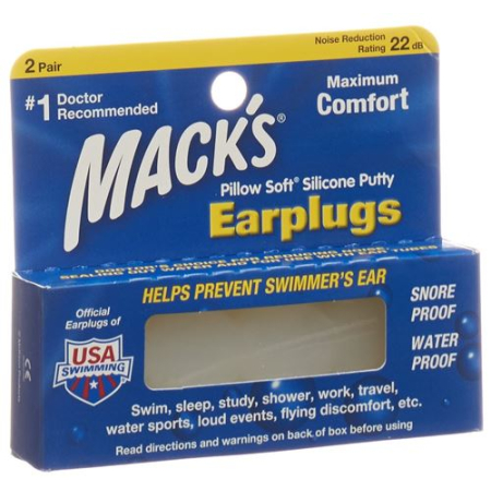 Mack Earplugs ថ្លា 2 គូ