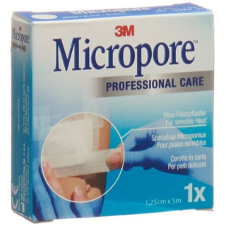 3M Micropore fleece adhesive plaster without dispenser 12.5mmx5m white r
