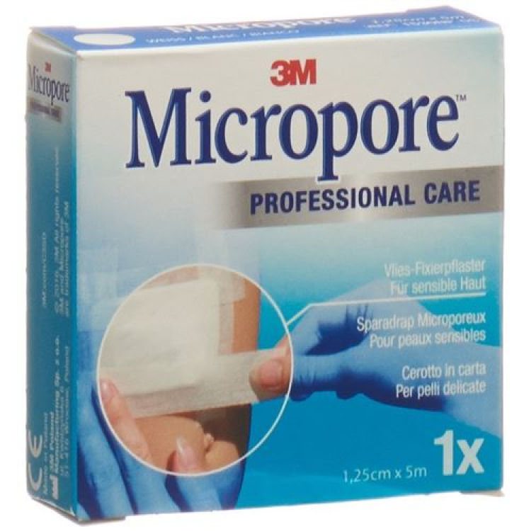 ម្នាងសិលាស្អិត 3M Micropore fleece ដោយគ្មាន dispenser 12.5mmx5m white r