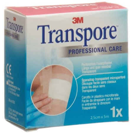 3M Transpore Adhesive Plaster 5m x 25mm Refill Pack