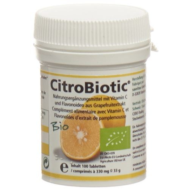 Comprimés d'extrait de pépins de pamplemousse Citrobiotic Bio 100 pcs
