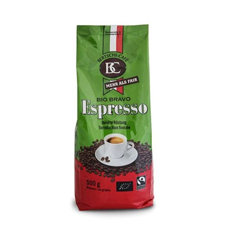 BC Bertschi Café Bio Bravo bönkaffe espresso hel 500 g