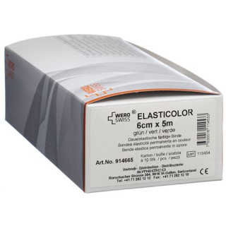 WERO SWISS Elasticolor bandaż elastyczny 5mx6cm zielony 10 szt