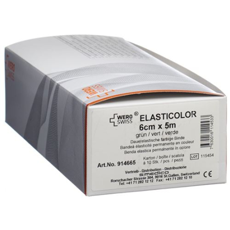 WERO SWISS Elasticolor elastic bandage 5mx6cm green 10 pcs