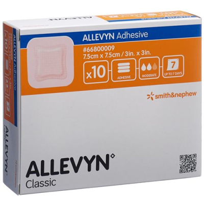 חבישה דבקה של allevyn 7.5x7.5cm 10 יח'