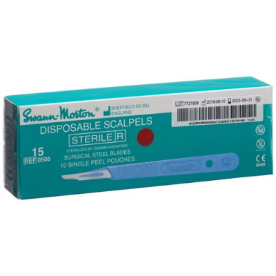 Swann morton scalpel 1x sterile no 15 10 pcs