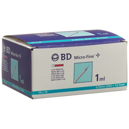 BD Microfine + U40 insulinespuit 100 x 1 ml