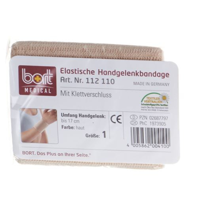 BORT Handgelenkbandage Velcro 8cm Gr1 -17cm hautf