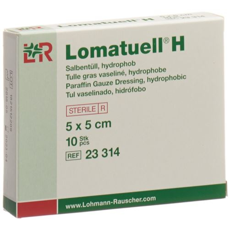 Lomatuell H Salbentüll 5x5cm មាប់មគ 10 កុំព្យូទ័រ