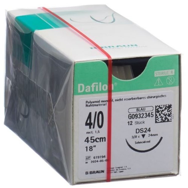 DAFILON 45cm μπλε DS 24 4-0 12 τεμ