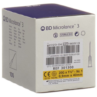 BD Microlance 3 ներարկման կանուլա 0,90x40 մմ դեղին 100 հատ