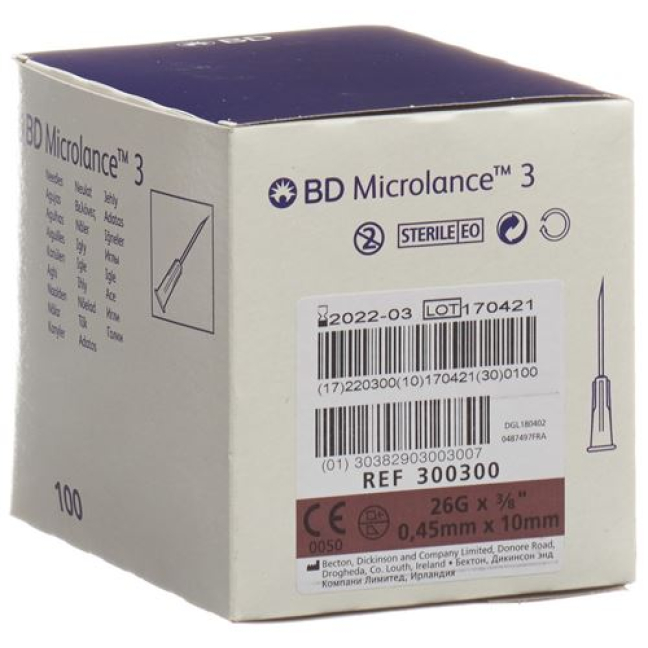 BD Microlance 3 injectiecanule 0,45x10mm bruin 100 st
