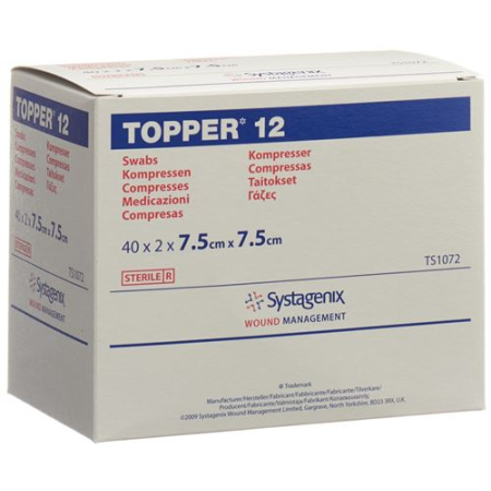 TOPPER 12 NW Compr 7.5x7.5cm хамгийн ихдээ 40 Btl 2 ширхэг