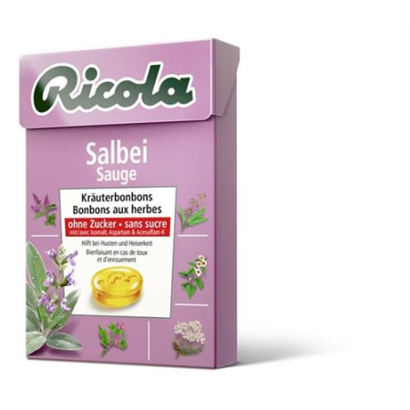 Ricola Sage მცენარეული ტკბილეული უშაქროდ 50გრ ყუთი